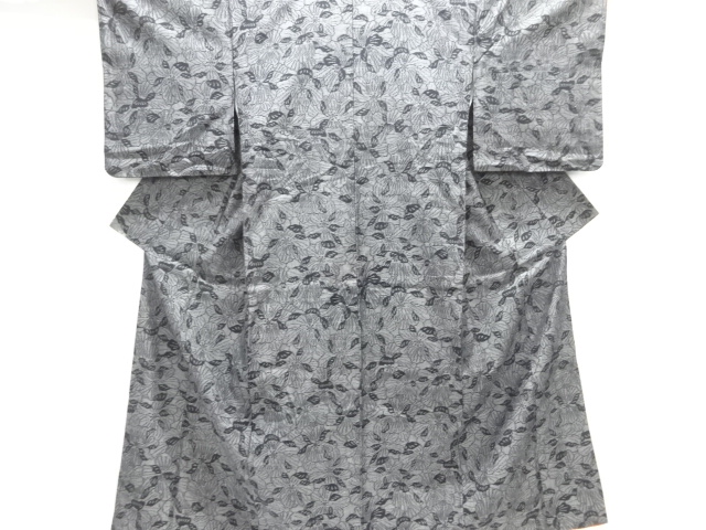 JAPANESE KIMONO / TSUMUGI / WOVEN FLOWER